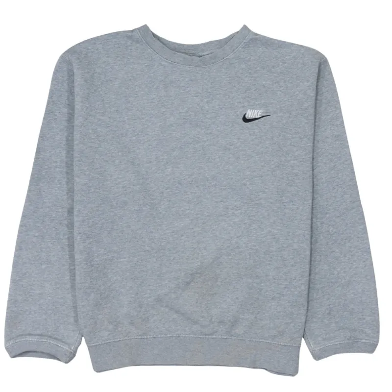 Nike Grey Sweatshirt Men's Small Embroidered Swoosh Logo Crewneck Pullover Jumper made by Nike
