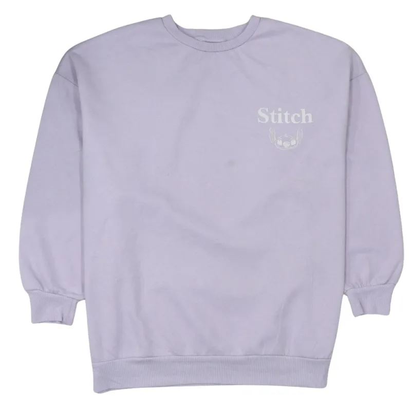 Disney Lilac Sweatshirt Women’s Large Stitch Printed Graphic Crewneck Pullover Top sold by Vintage Club
