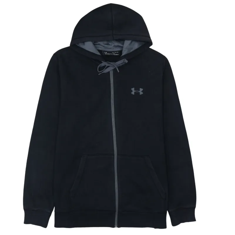 Under Armour Black Full Zip Hoodie Women’s XLarge Embroidered Chest Logo Split Pockets Sweatshirt made by Under Armour