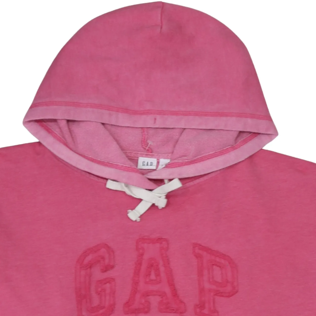 Gap Pink Hoodie Men's Medium Embroidered Logo Lace Neck Front Pocket Sweatshirt sold by Vintage Club product image thumbnail 3