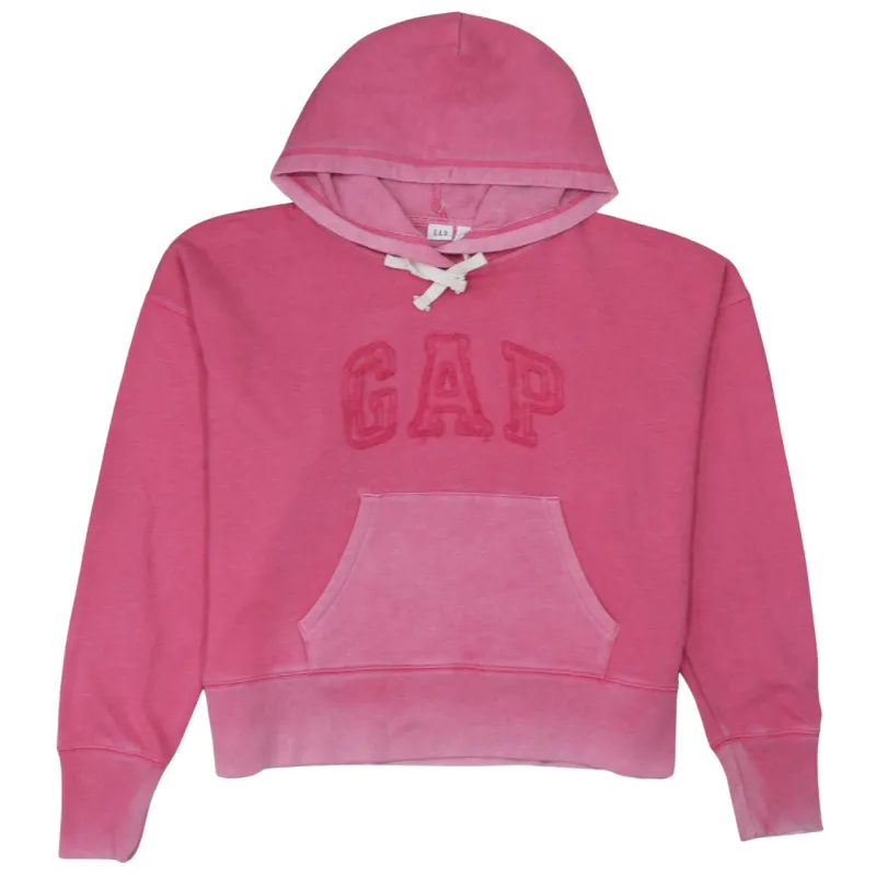 Gap Pink Hoodie Men's Medium Embroidered Logo Lace Neck Front Pocket Sweatshirt made by GAP