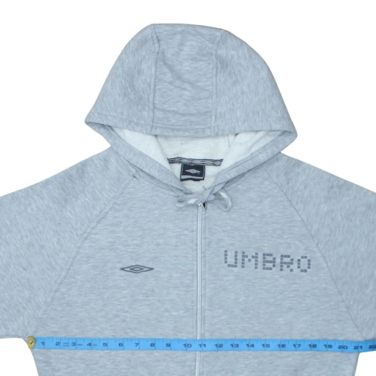 Umbro Light Grey Zip Hoodie Women's Medium Printed Logos Zip Pockets Casual Sweatshirt sold by Vintage Club product image thumbnail 5