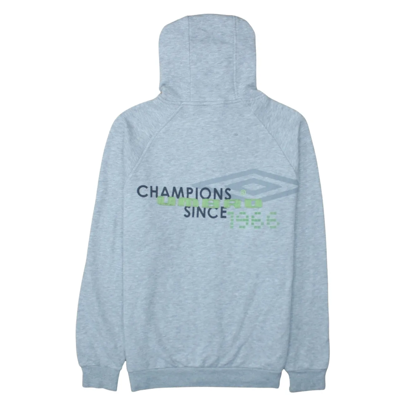 Umbro Light Grey Zip Hoodie Women's Medium Printed Logos Zip Pockets Casual Sweatshirt sold by Vintage Club product image thumbnail 2