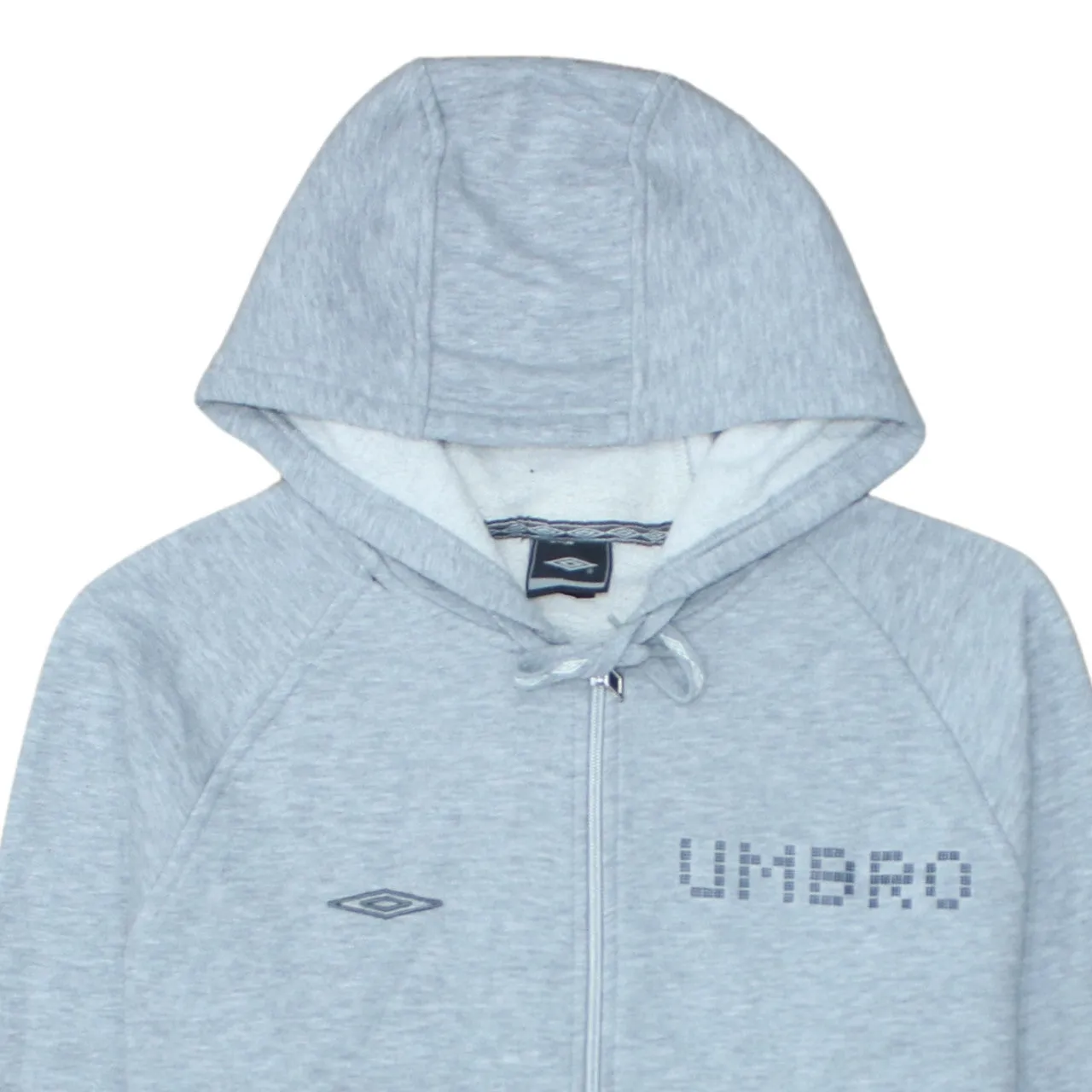 Umbro Light Grey Zip Hoodie Women's Medium Printed Logos Zip Pockets Casual Sweatshirt sold by Vintage Club product image thumbnail 3