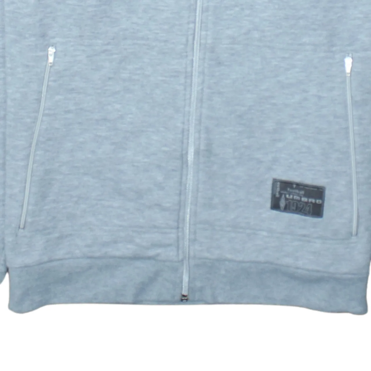 Umbro Light Grey Zip Hoodie Women's Medium Printed Logos Zip Pockets Casual Sweatshirt sold by Vintage Club product image thumbnail 4