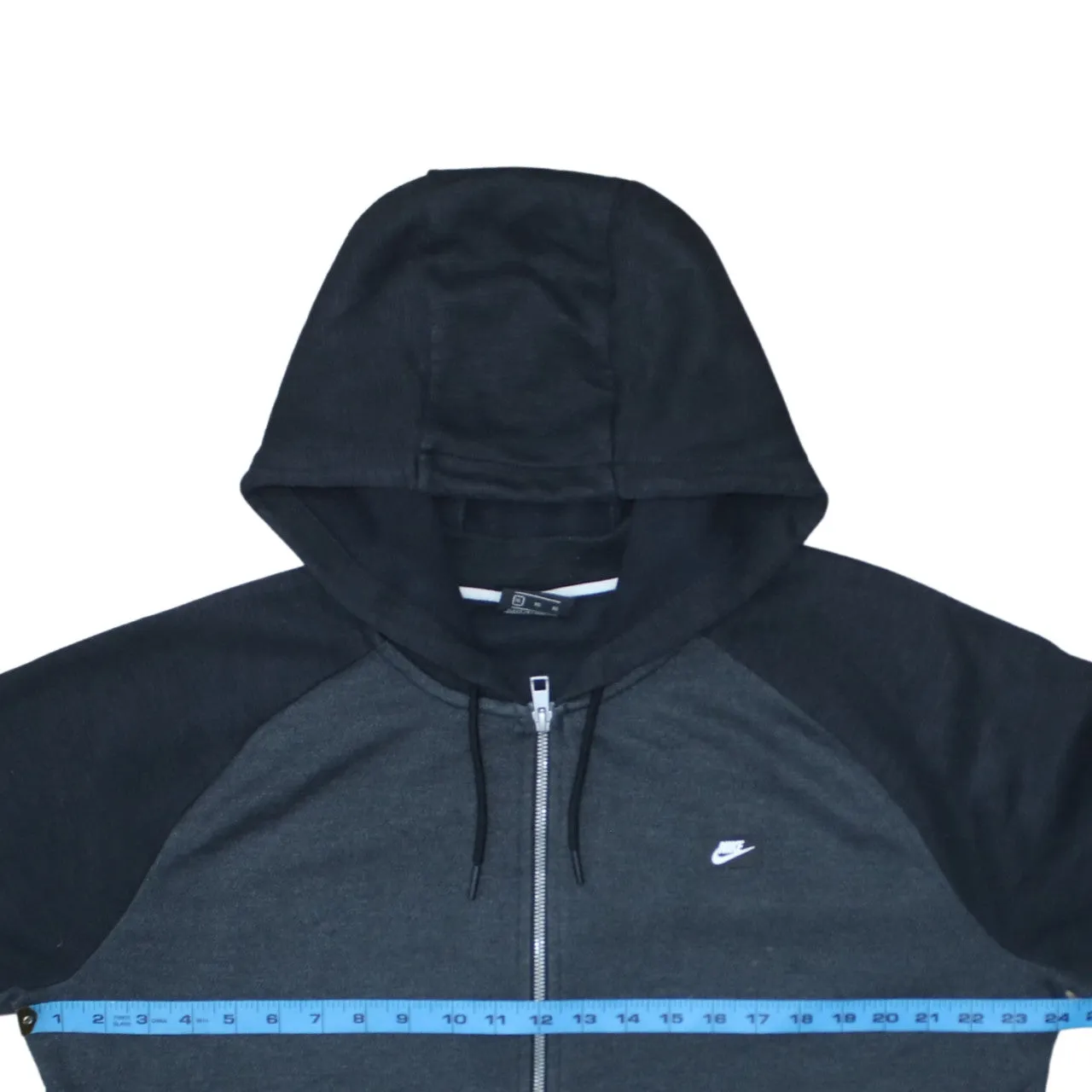 Nike Black Full Zip Hoodie Women’s XLarge Small Swoosh Logo Split Pockets Sweatshirt sold by Vintage Club product image thumbnail 5