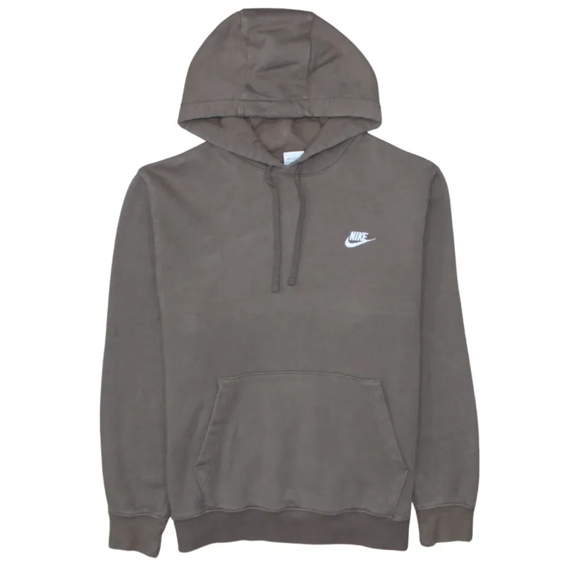 Nike Brown Hoodie Men's Large Embroidered Swoosh Logo Front Pocket Pullover Sweatshirt sold by Vintage Club