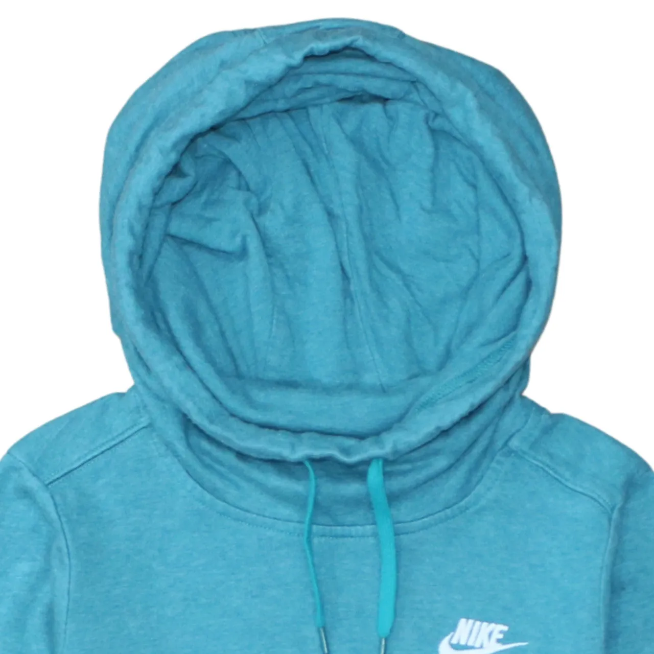 Nike Teal Blue Hoodie Men's XSmall Printed Swoosh Logo Drawstring Pullover Sweatshirt sold by Vintage Club product image thumbnail 3