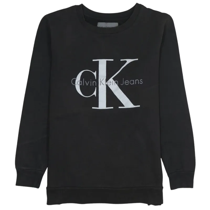 Calvin Klein Black Sweatshirt Men's XSmall Printed CK Logo Crewneck Pullover Top sold by Vintage Club