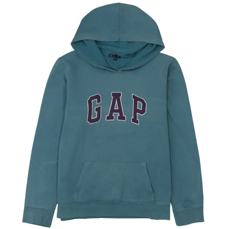 Gap Teal Pullover Hoodie Women’s Large Embroidered Logo Front Pouch Casual Sweatshirt sold by Vintage Club