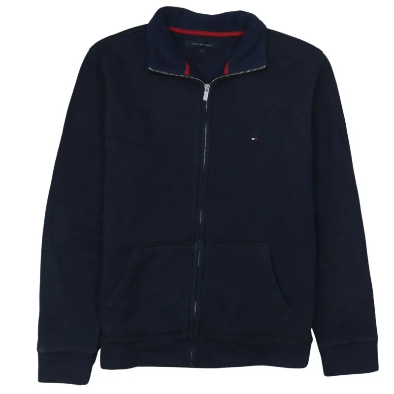 Tommy Hilfiger Navy Blue Full Zip Sweatshirt Women’s Large Embroidered Flag Logo Fleece Jacket made by Tommy Hilfiger