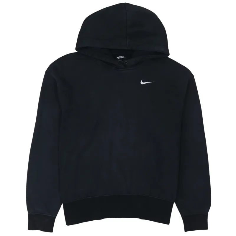Nike Black Hoodie Men's Small Embroidered Swoosh Pullover Fleece Sweatshirt sold by Vintage Club