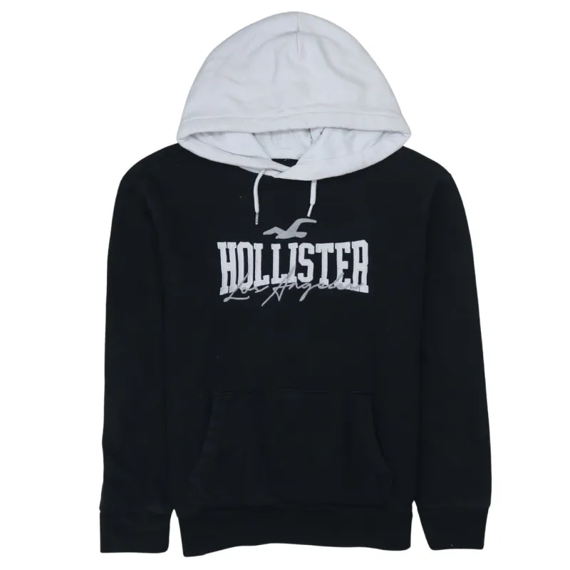 Hollister Black Hoodie Men’s XSmall Embroidered Logo Two Tone Hood Front Pocket Sweatshirt sold by Vintage Club