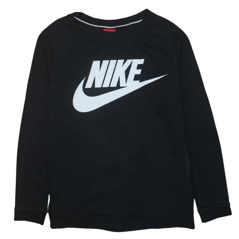 Nike Black Sweatshirt Men's Small Printed Big Logo Crewneck Pullover Top made by Nike