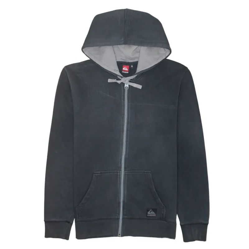 Quiksilver Charcoal Full Zip Hoodie Women’s Medium Fleece Lined Small Logo Sweatshirt sold by Vintage Club
