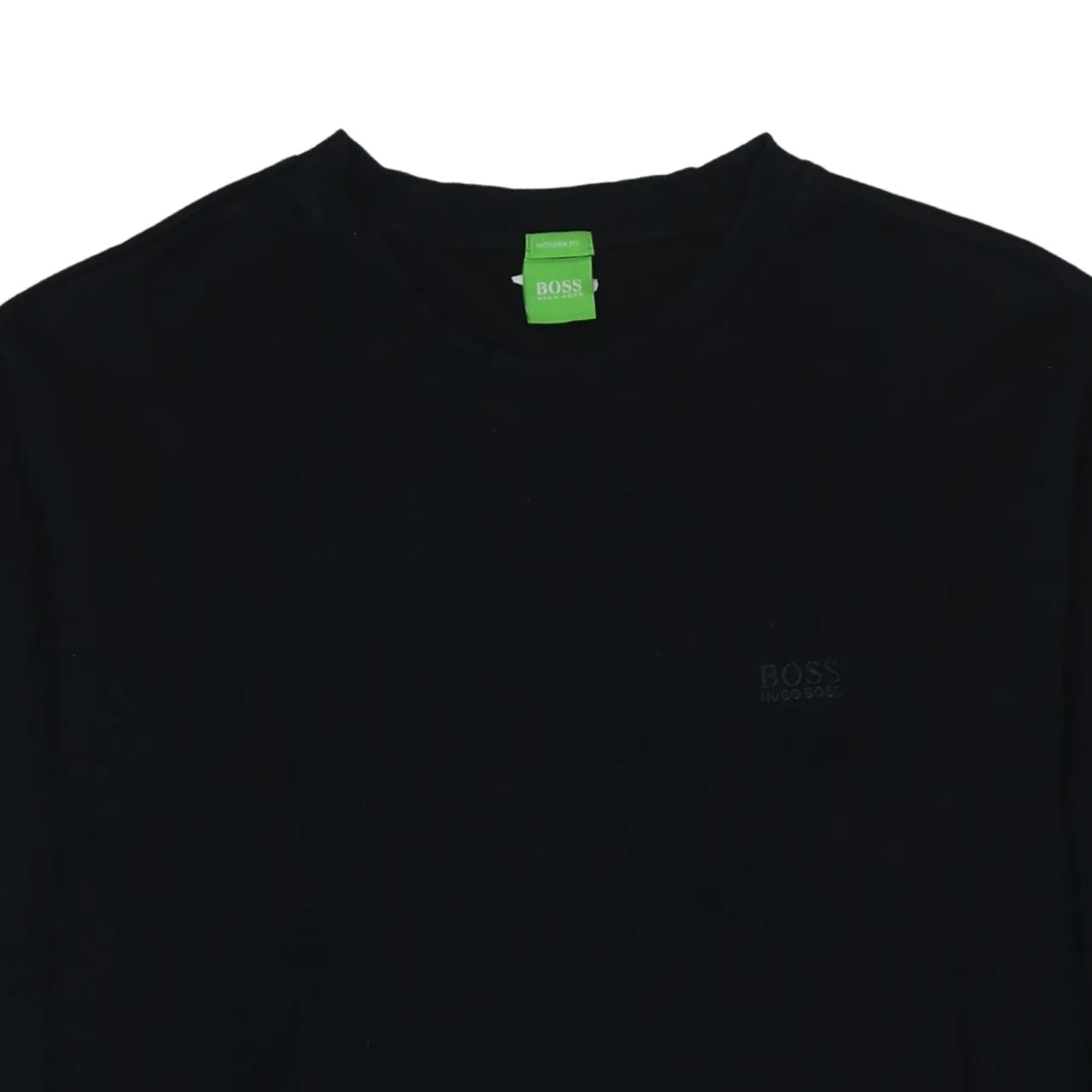 HUGO BOSS Black Sweatshirt Women's XLarge Subtle Embroidered Chest Logo Crewneck Pullover sold by Vintage Club product image thumbnail 3