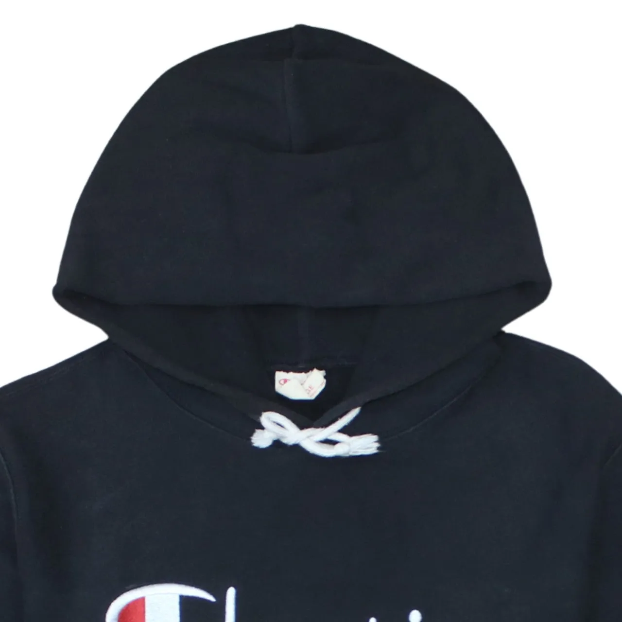 Champion Black Hoodie Women’s Large Embroidered Script Logo Front Pocket Pullover Sweatshirt sold by Vintage Club product image thumbnail 3