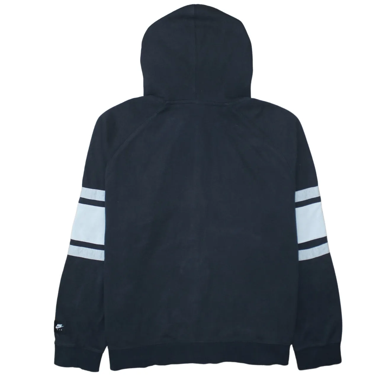 Nike Black Full Zip Hoodie Men's Large Nike Air Chest Logo Stripe Sleeve Sweatshirt sold by Vintage Club product image thumbnail 2