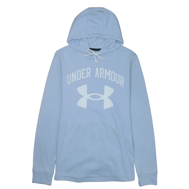 Under Armour Light Blue Hoodie Women’s Medium Printed Logo Front Pouch Pullover Sweatshirt made by Under Armour