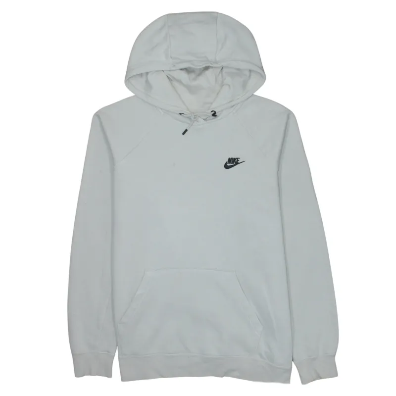 Nike Cream Hoodie Women’s Large Embroidered Swoosh Logo Drawstring Pocket Pullover Sweatshirt sold by Vintage Club