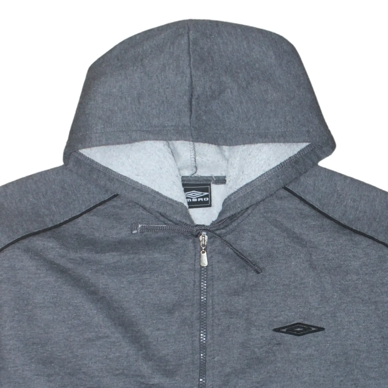 Umbro Dark Grey Zip Hoodie Men's XLarge Embroidered Logo Split Kangaroo Pockets Sweatshirt sold by Vintage Club product image thumbnail 3