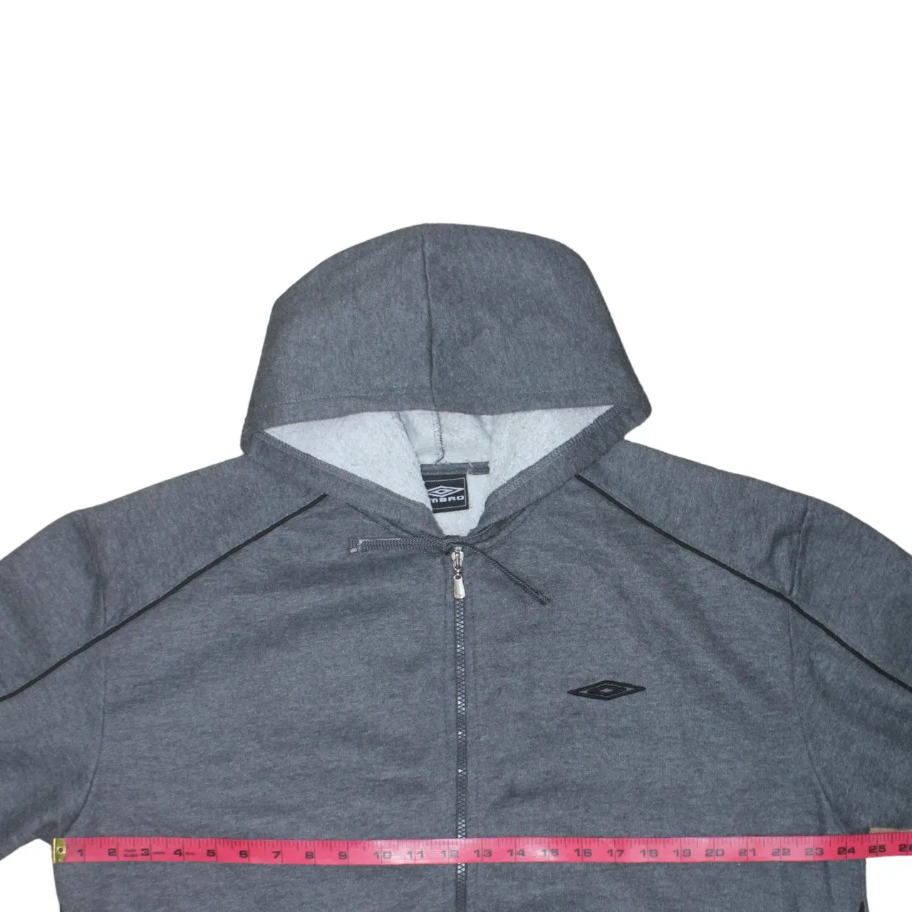 Umbro Dark Grey Zip Hoodie Men's XLarge Embroidered Logo Split Kangaroo Pockets Sweatshirt sold by Vintage Club product image thumbnail 5