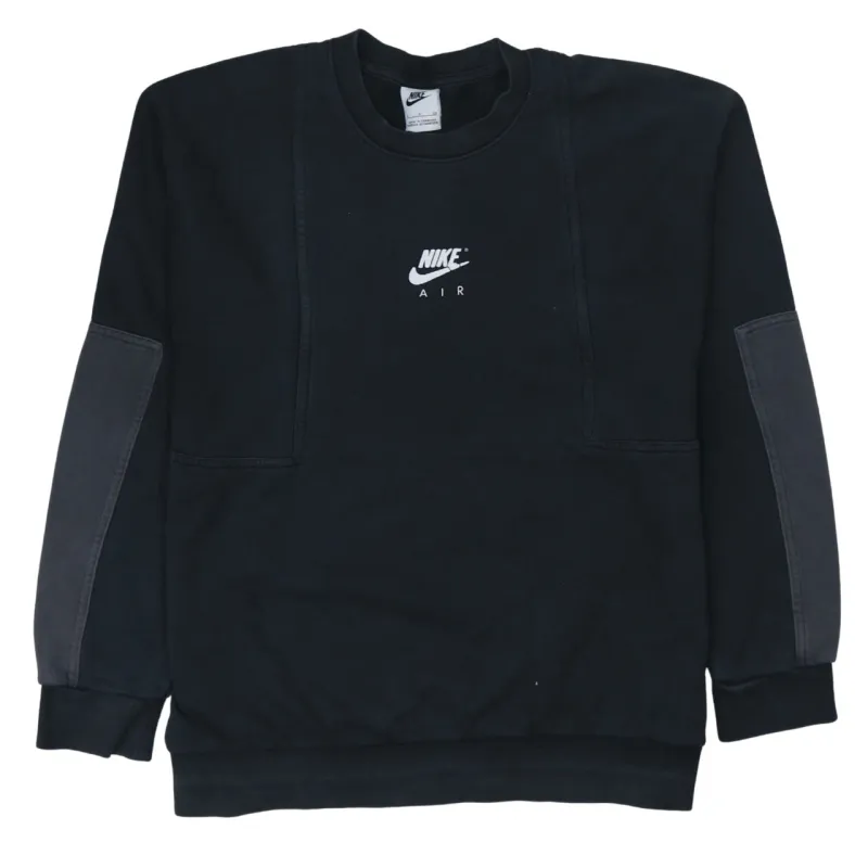 Nike Black Sweatshirt Men's Small Nike Air Logo Slogan Back Panelled Sleeves Pullover sold by Vintage Club