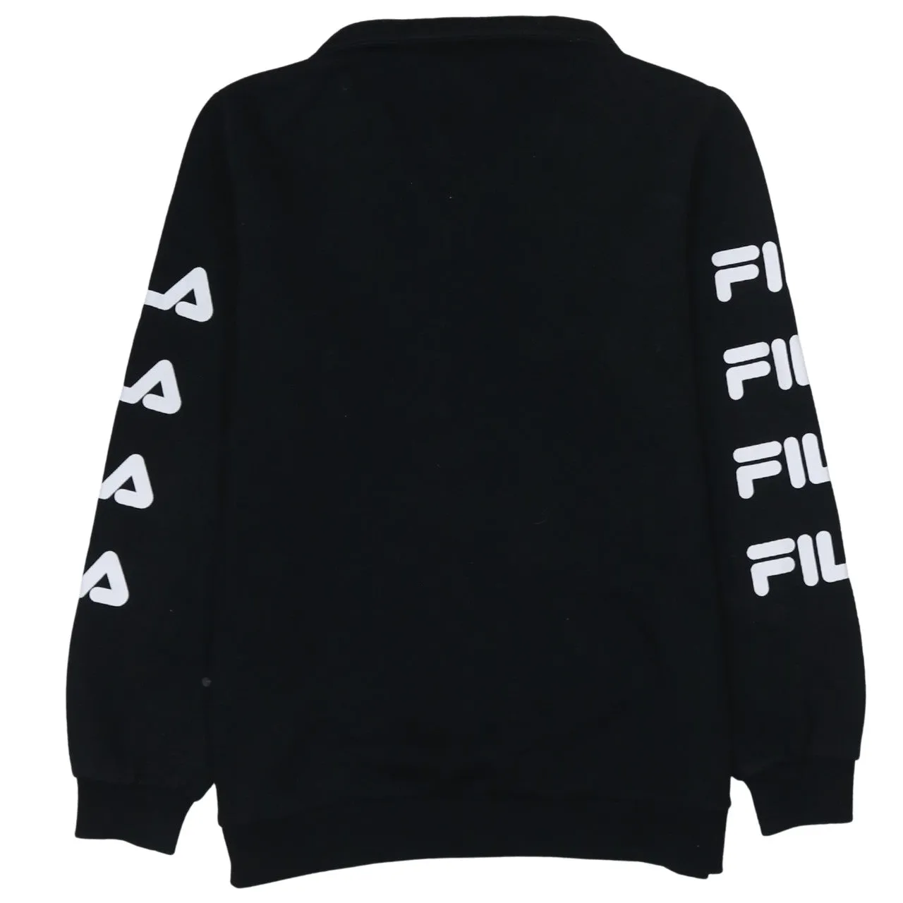 Fila Black Quarter Zip Sweatshirt Women’s XXSmall Printed Logo Sleeve Branding Pullover Top sold by Vintage Club product image thumbnail 2