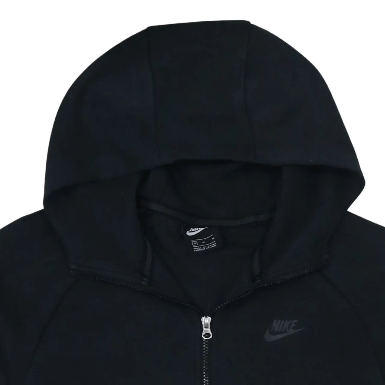 Nike Black Full Zip Hoodie Men's Medium Embroidered Swoosh Split Pockets Casual Sweatshirt sold by Vintage Club product image thumbnail 3