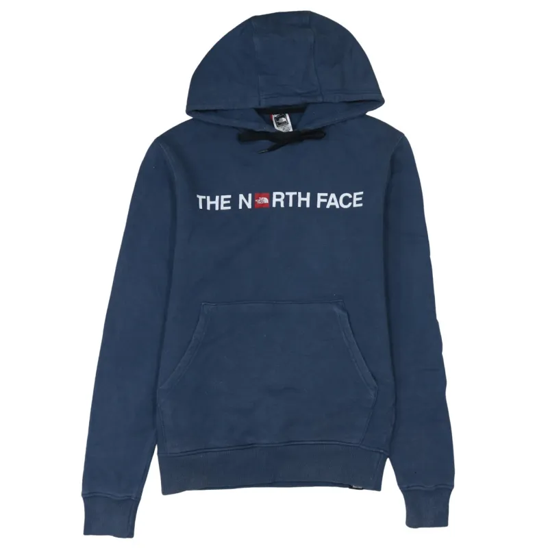 The North Face Navy Blue Hoodie Men's Small Printed Logo Front Pocket Pullover Sweatshirt sold by Vintage Club