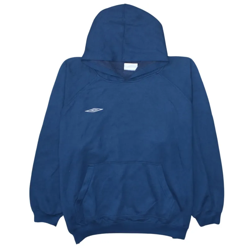 Umbro Navy Blue Hoodie Men's XXLarge Embroidered Logo Front Pocket Pullover Sweatshirt sold by Vintage Club