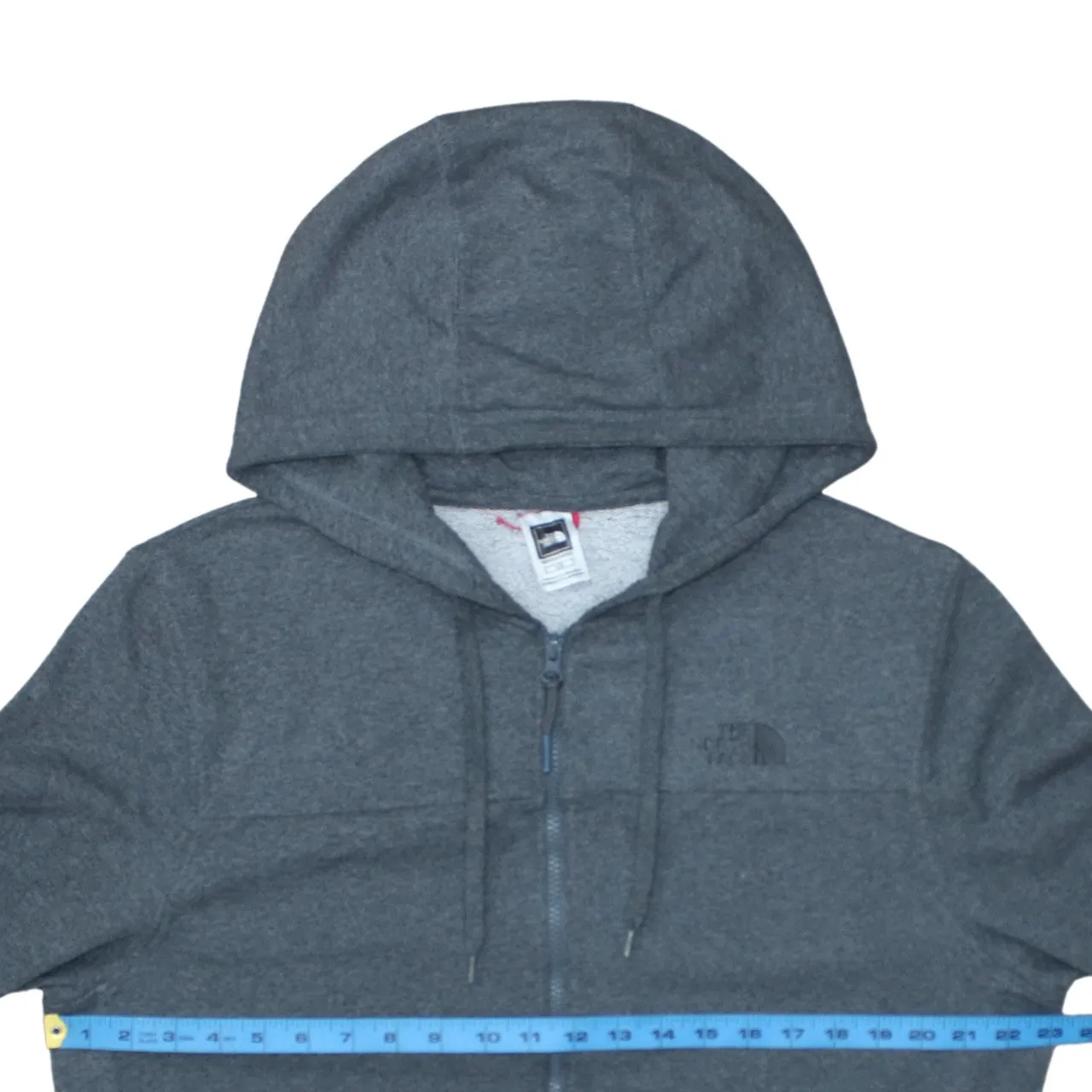 The North Face Dark Grey Hoodie Men's Large Full Zip Embroidered Logo Fleece Lined Top sold by Vintage Club product image thumbnail 5
