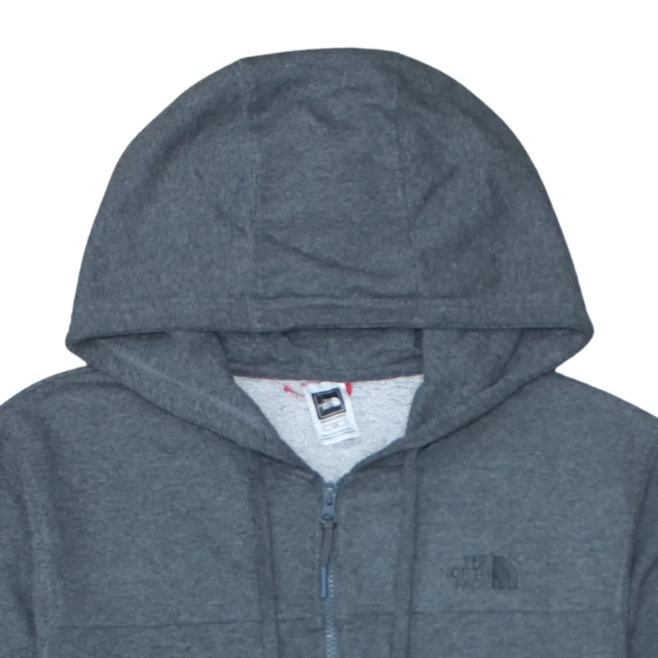 The North Face Dark Grey Hoodie Men's Large Full Zip Embroidered Logo Fleece Lined Top sold by Vintage Club product image thumbnail 3