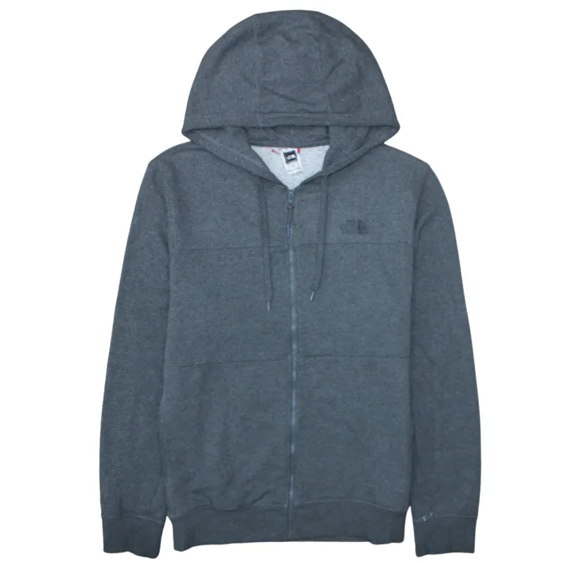 The North Face Dark Grey Hoodie Men's Large Full Zip Embroidered Logo Fleece Lined Top made by The North Face