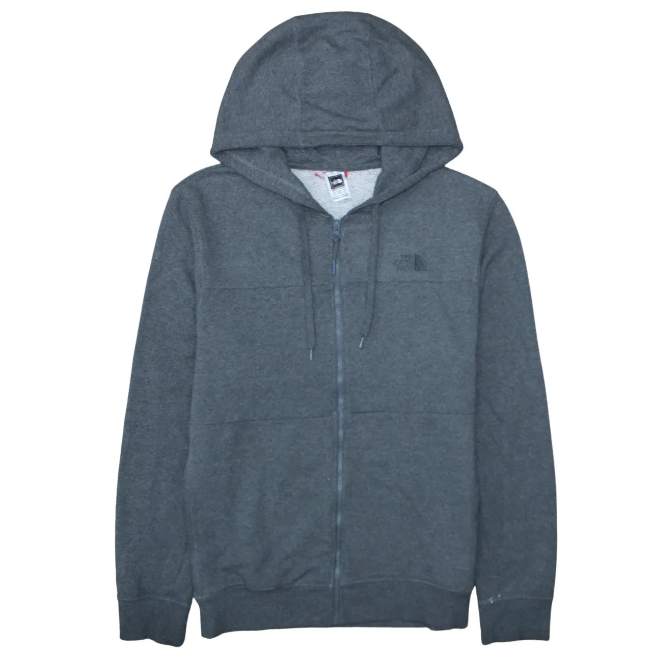 The North Face Dark Grey Hoodie Men's Large Full Zip Embroidered Logo Fleece Lined Top sold by Vintage Club