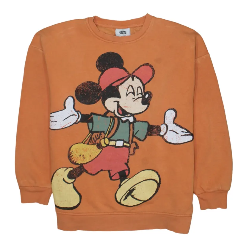 Disney Burnt Orange Sweatshirt Women's Small Printed Mickey Mouse Graphic Pullover Top sold by Vintage Club
