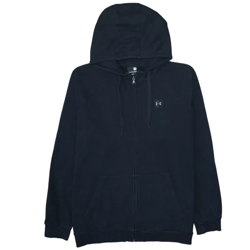 Under Armour Black Full Zip Hoodie Women’s 2XL Embroidered Chest Logo Front Pockets Fleece Jacket sold by Vintage Club