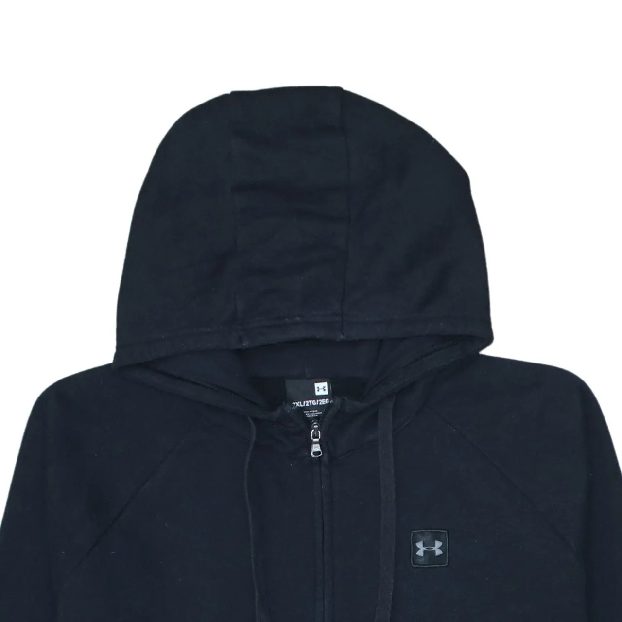 Under Armour Black Full Zip Hoodie Women’s 2XL Embroidered Chest Logo Front Pockets Fleece Jacket sold by Vintage Club product image thumbnail 3