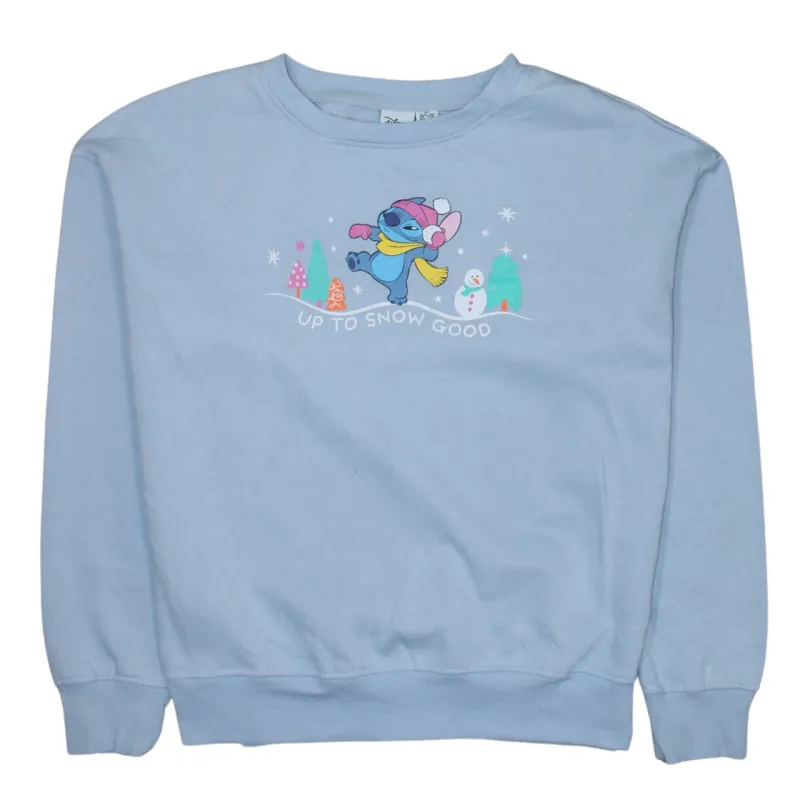 Disney Light Blue Sweatshirt Women's XSmall Printed Stitch Graphic Crewneck Pullover Top sold by Vintage Club