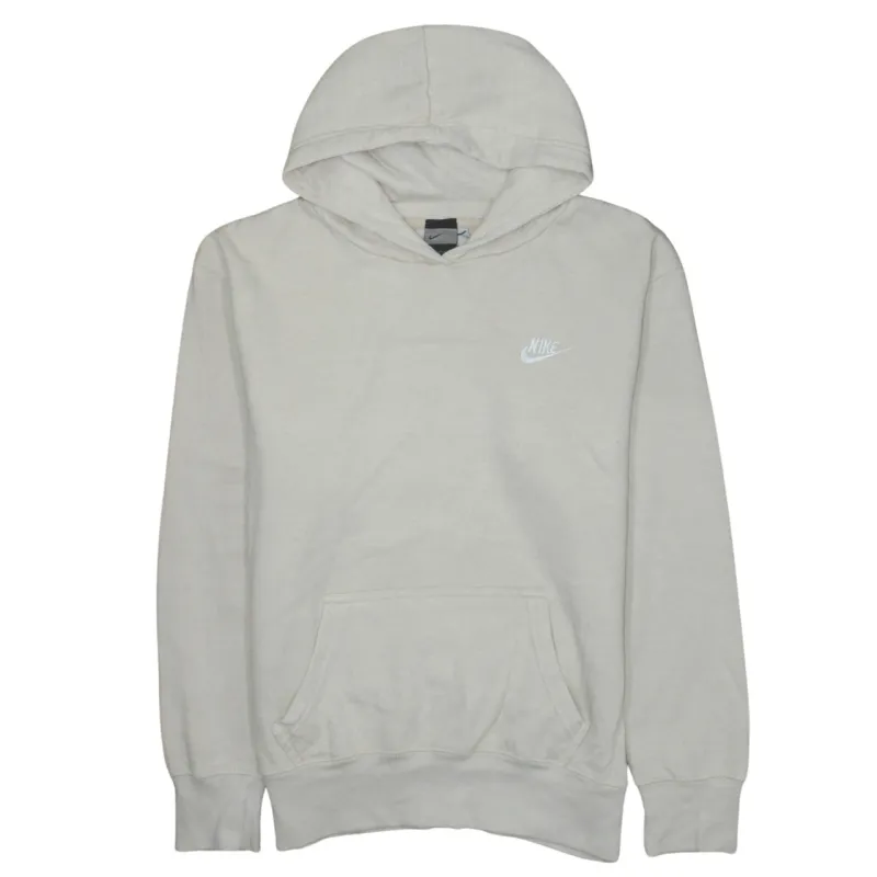 Nike Beige Cream Hoodie Women's XLarge Embroidered Swoosh Logo Front Pocket Pullover Sweatshirt sold by Vintage Club