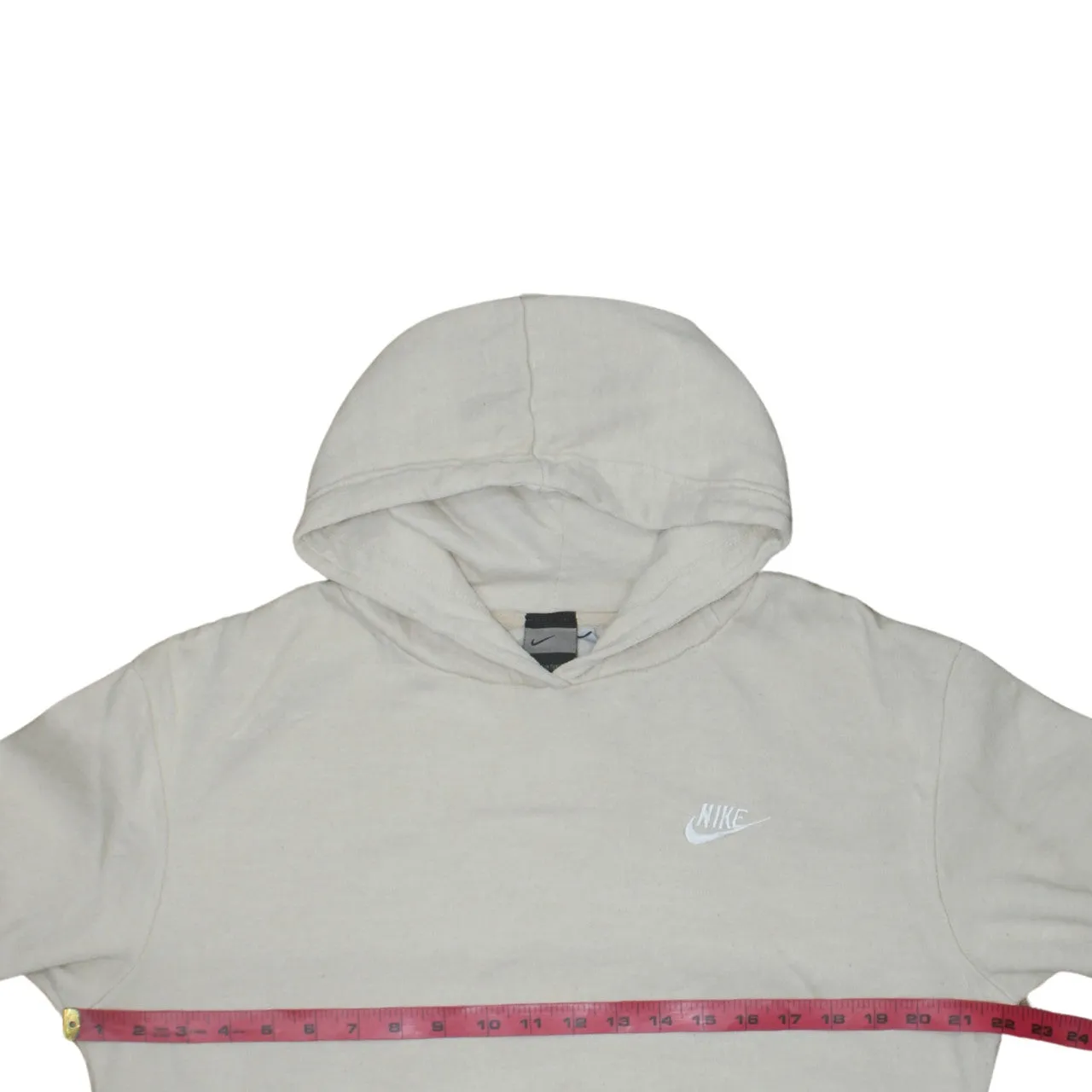 Nike Beige Cream Hoodie Women's XLarge Embroidered Swoosh Logo Front Pocket Pullover Sweatshirt sold by Vintage Club product image thumbnail 5