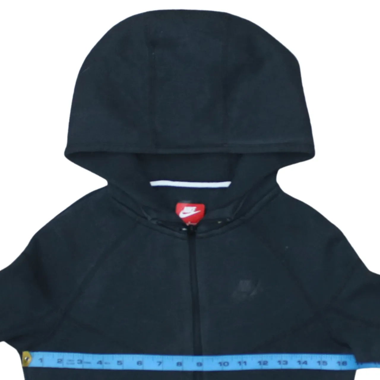 Nike Black Full Zip Hoodie Women’s Medium Embroidered Swoosh Zip Pockets Fleece Jacket sold by Vintage Club product image thumbnail 5