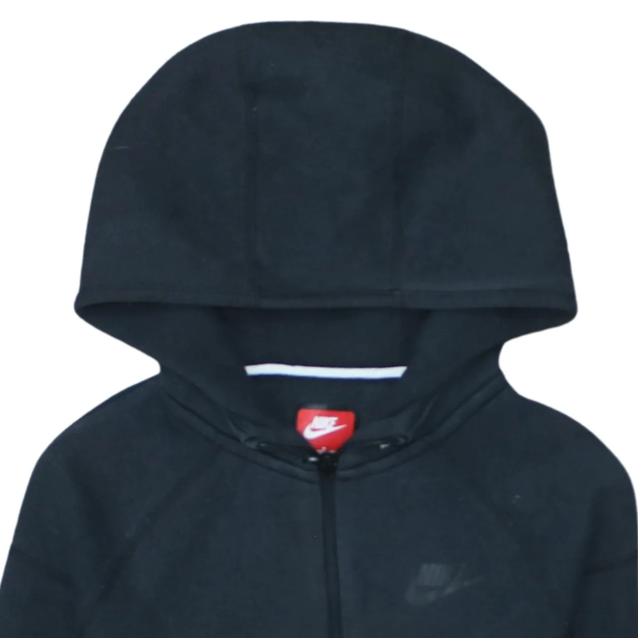 Nike Black Full Zip Hoodie Women’s Medium Embroidered Swoosh Zip Pockets Fleece Jacket sold by Vintage Club product image thumbnail 3