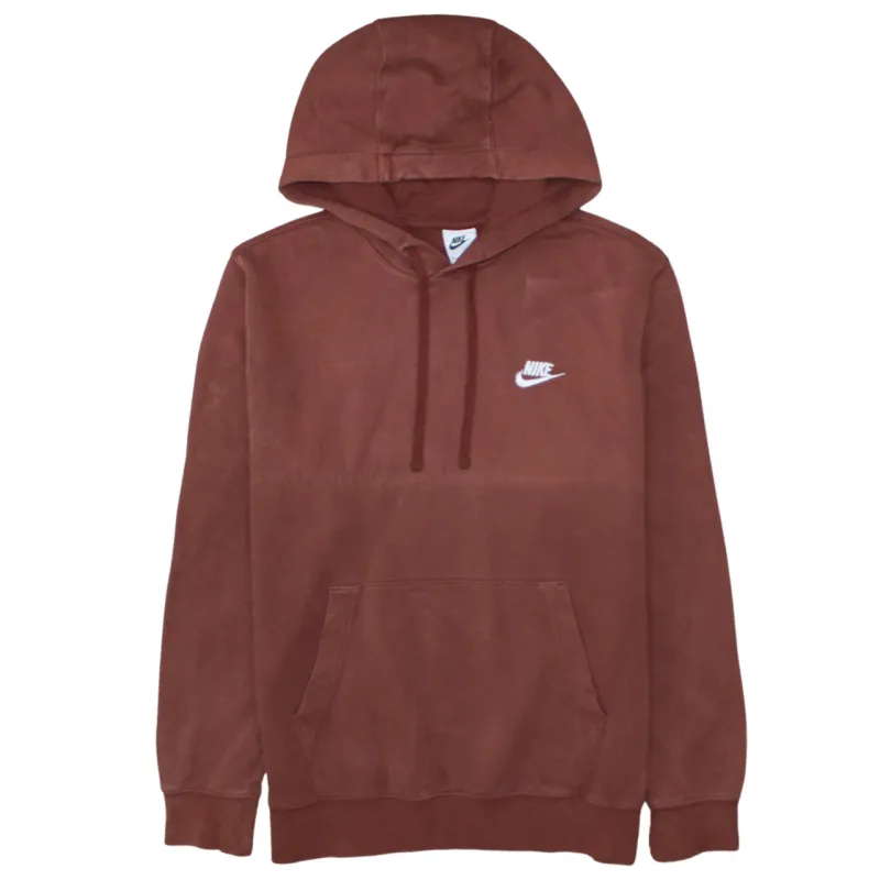 Nike Brown Pullover Hoodie Men’s Medium Embroidered Swoosh Logo Front Pocket Sweatshirt sold by Vintage Club
