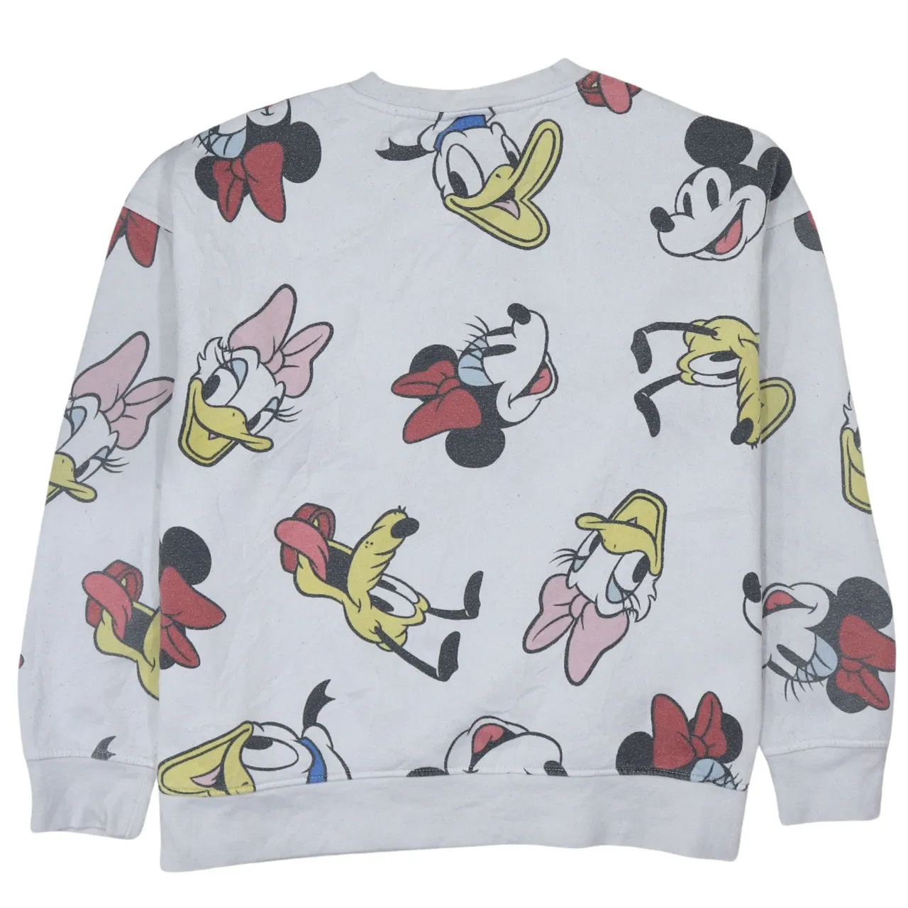 Disney Grey Sweatshirt Women's Large All Over Mickey Mouse Donald Duck Printed Pullover Top sold by Vintage Club product image thumbnail 2