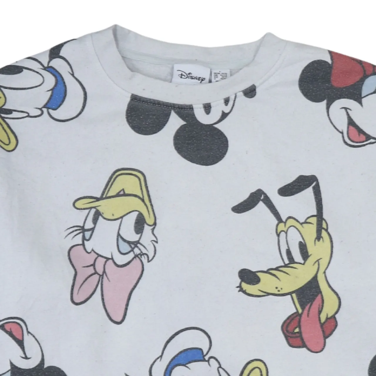 Disney Grey Sweatshirt Women's Large All Over Mickey Mouse Donald Duck Printed Pullover Top sold by Vintage Club product image thumbnail 3