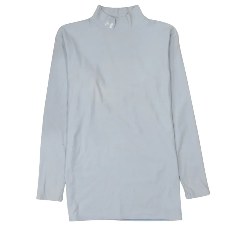 Under Armour Light Grey Long Sleeve Top Men's Small Mock Neck Printed Logo Base Layer Tee sold by Vintage Club