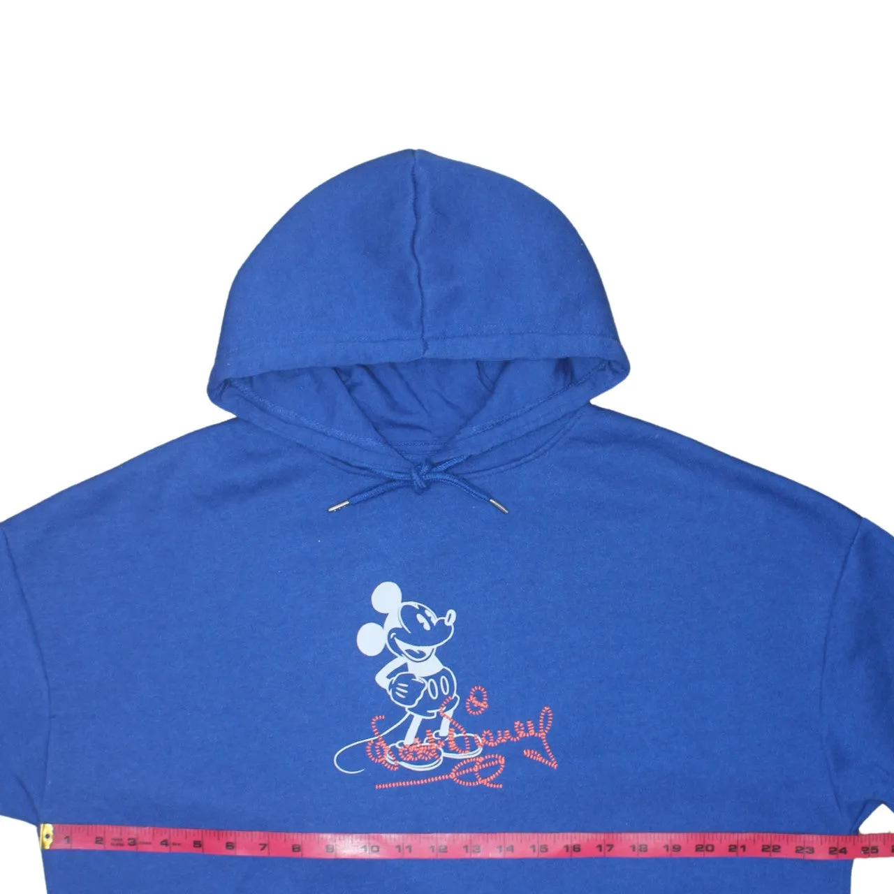 Disney Blue Hoodie Women’s Small Printed Mickey Graphic Slogan Back Pullover Sweatshirt sold by Vintage Club product image thumbnail 5