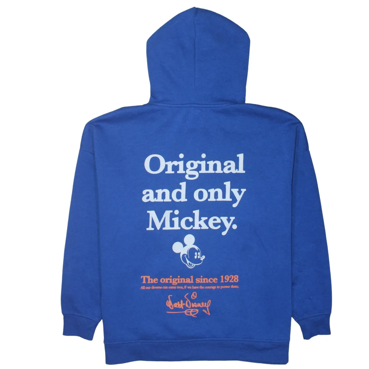 Disney Blue Hoodie Women’s Small Printed Mickey Graphic Slogan Back Pullover Sweatshirt sold by Vintage Club product image thumbnail 2