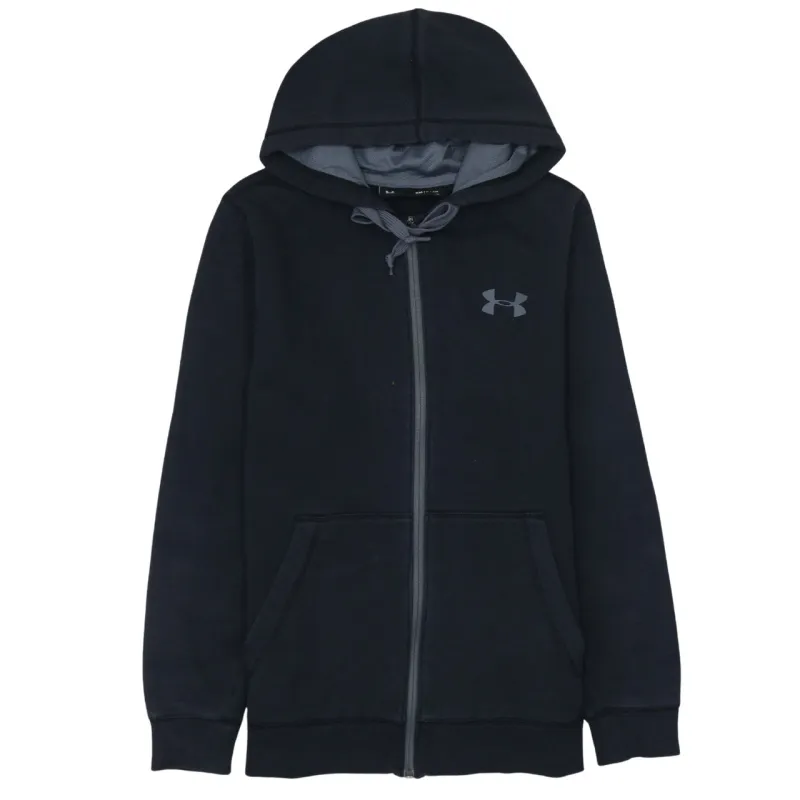 Under Armour Black Full Zip Hoodie Men’s Small Printed Chest Logo Split Pocket Sweatshirt sold by Vintage Club